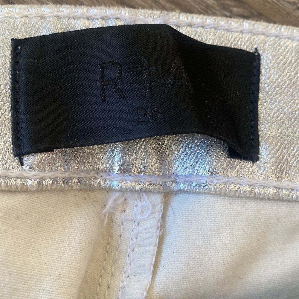 RtA Brand Women’s Silver Coated Denim Mid-rise Skinny Ankle Jean - Picture 3 of 5